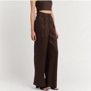 Dissh Brown Linen Pants